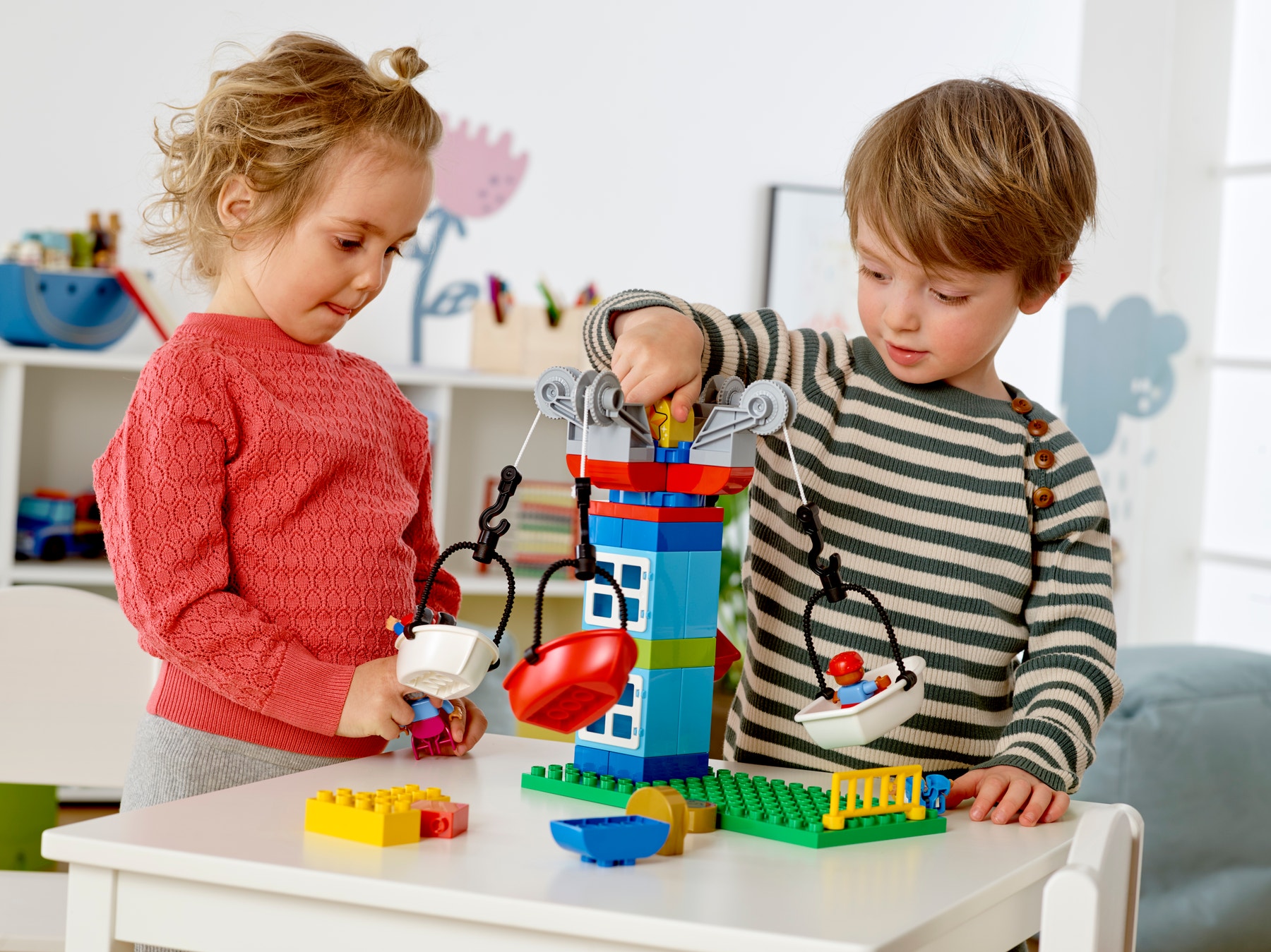 Students building amusement park rides